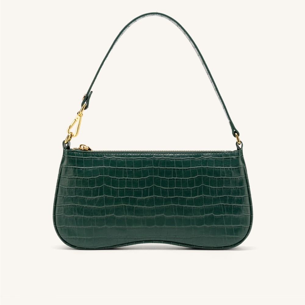 JW PEI Hunter Green Croc Eva Shoulder Bag